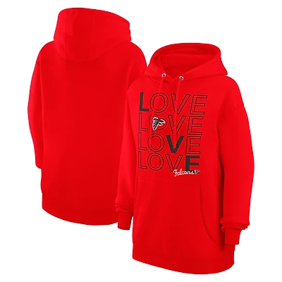 Women's G-III 4Her by Carl Banks  Red Atlanta Falcons Love Graphic Pullover Hoodie