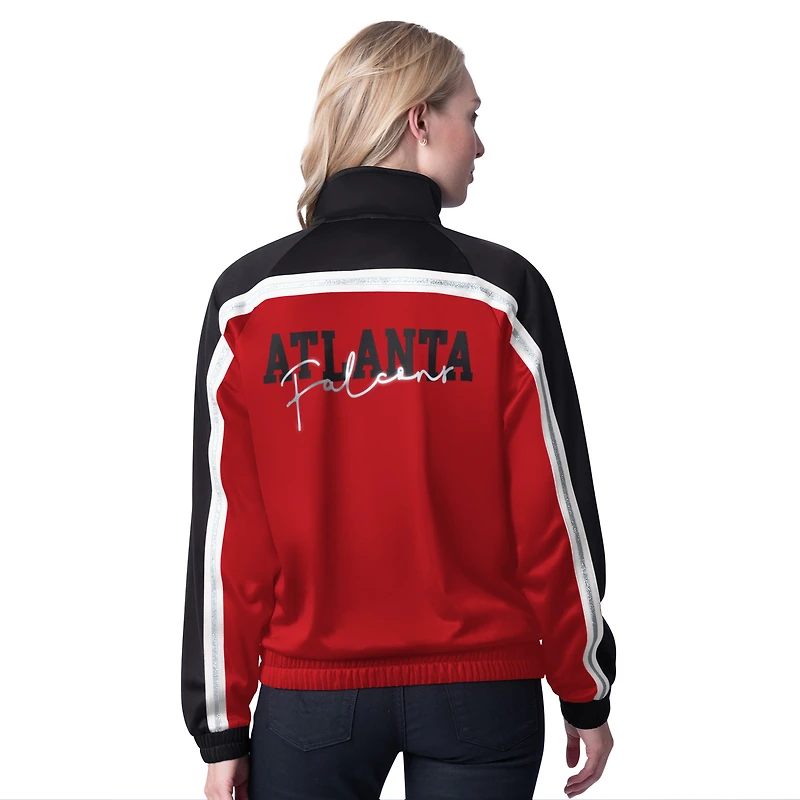 Veste de survêtement d'après-match entièrement zippée G-III 4Her par Carl Banks pour femme, rouge, des Atlanta Falcons
