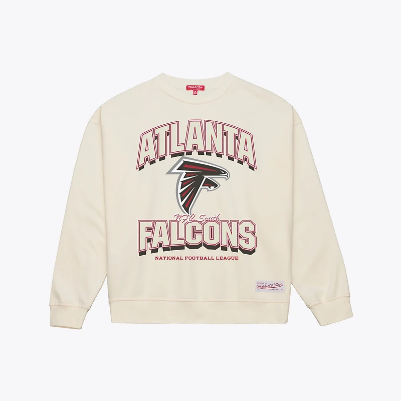 Sweat-shirt Mitchell & Ness crème pour femme Atlanta Falcons ton sur