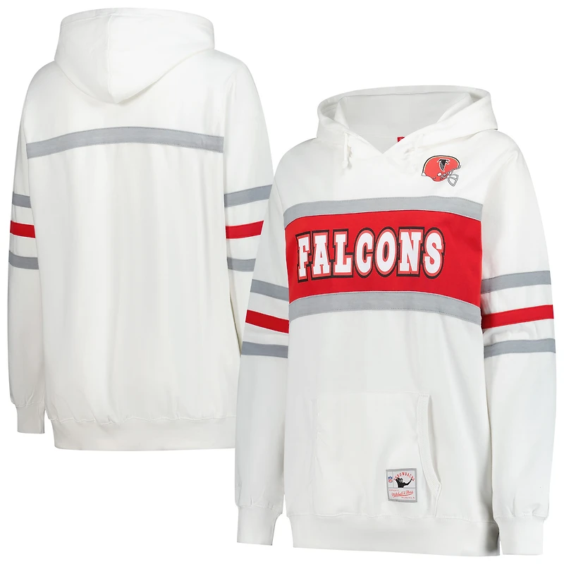 Sweat à capuche rétro Mitchell & Ness blanc grande taille pour femme