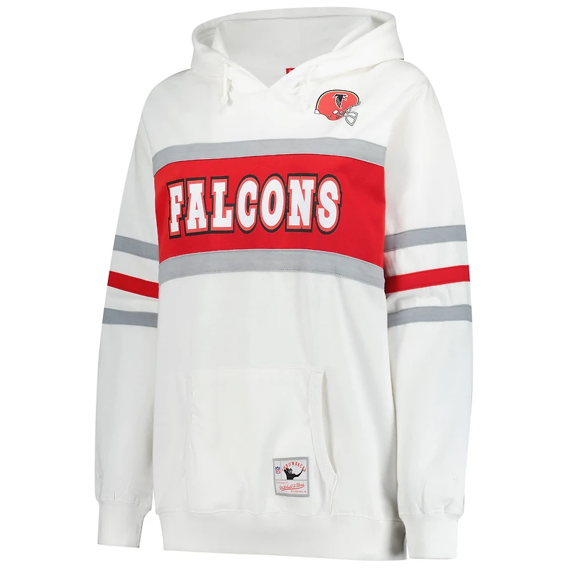 Sweat à capuche rétro Mitchell & Ness blanc grande taille pour femme