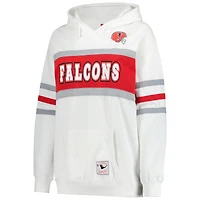Sweat à capuche rétro Mitchell & Ness blanc grande taille pour femme