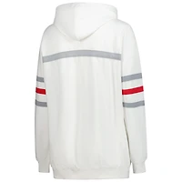 Sweat à capuche rétro Mitchell & Ness blanc grande taille pour femme