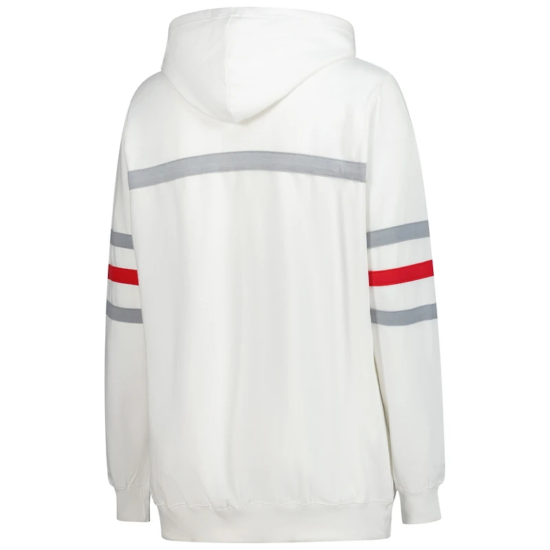 Women's Mitchell & Ness White Atlanta Falcons Plus Head Coach Throwback Pullover Hoodie