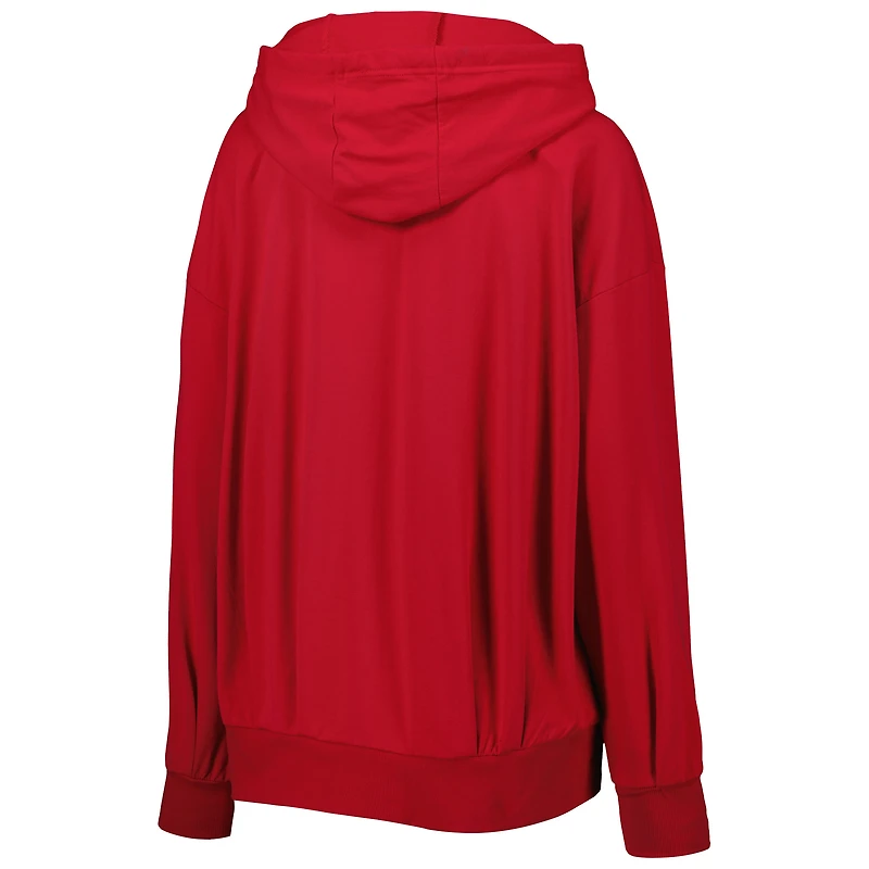 MSX by Michael Strahan pour femme Rouge Atlanta Falcons Emerson Sweat à capuche léger entièrement zippé
