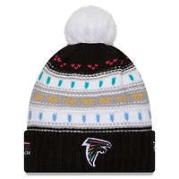 Bonnet à revers et pompon NFL Crucial Catch 2025 des Falcons d'Atlanta de New Era pour femme