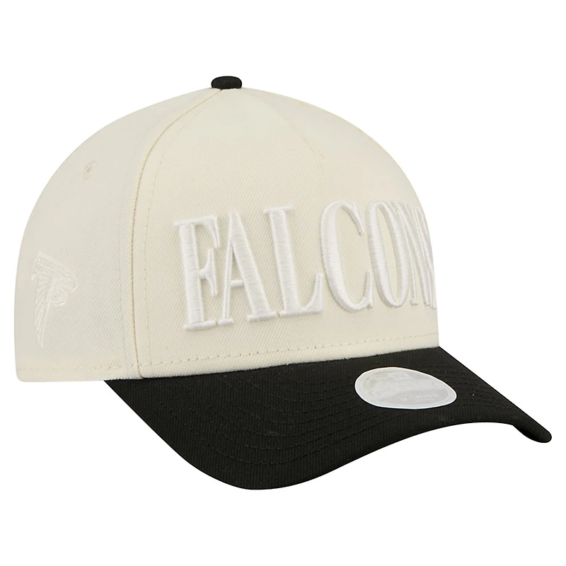 Casquette ajustable New Era Atlanta Falcons crème/noir 9FORTY pour femme