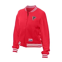 Women's New Era  Red Atlanta Falcons Throwback Fleece Full-Snap Jacket