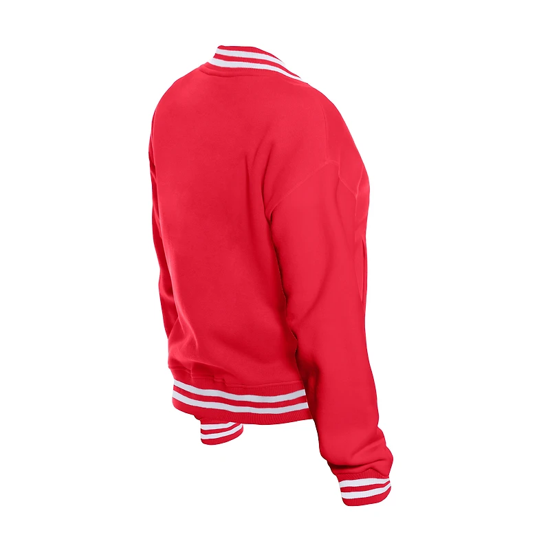 Women's New Era  Red Atlanta Falcons Throwback Fleece Full-Snap Jacket
