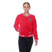 Women's New Era  Red Atlanta Falcons Throwback Fleece Full-Snap Jacket