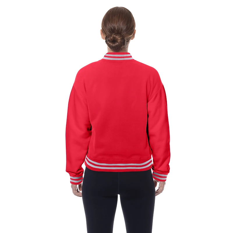 Veste polaire à boutons-pression New Era rouge des Falcons d'Atlanta pour femme