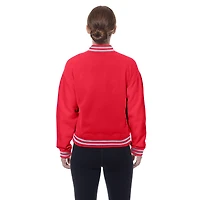 Veste polaire à boutons-pression New Era rouge des Falcons d'Atlanta pour femme