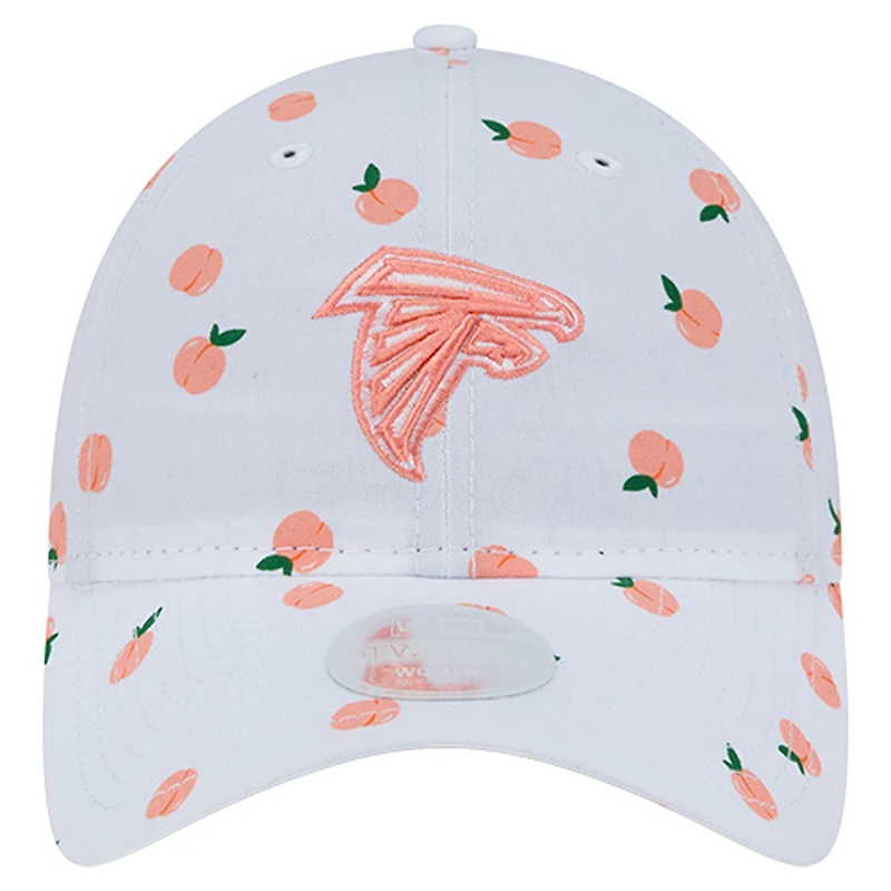 Casquette ajustable New Era blanche Atlanta Falcons Fruit Pattern 9TWENTY pour femme