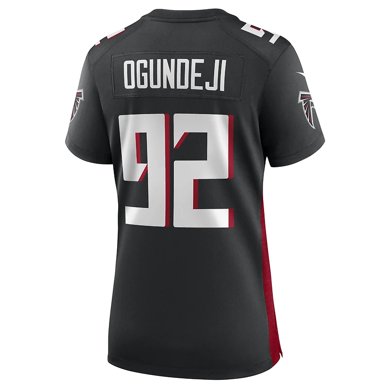 Maillot de match Nike Adetokunbo Ogundeji des Atlanta Falcons pour femme, noir