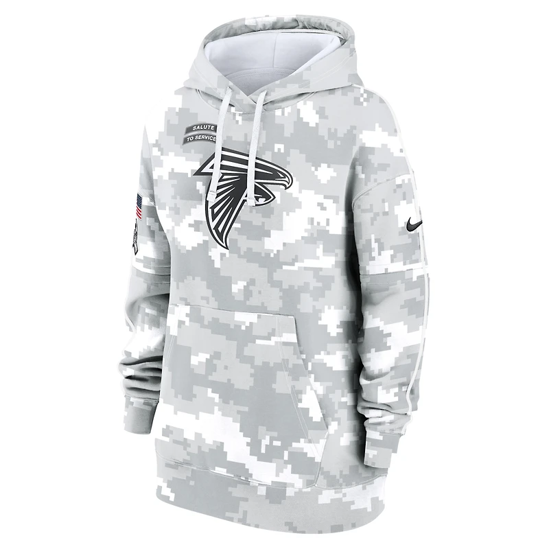 Sweat à capuche surdimensionné en polaire Nike Arctic Camo Atlanta Falcons 2024 Salute To Service Club pour femme