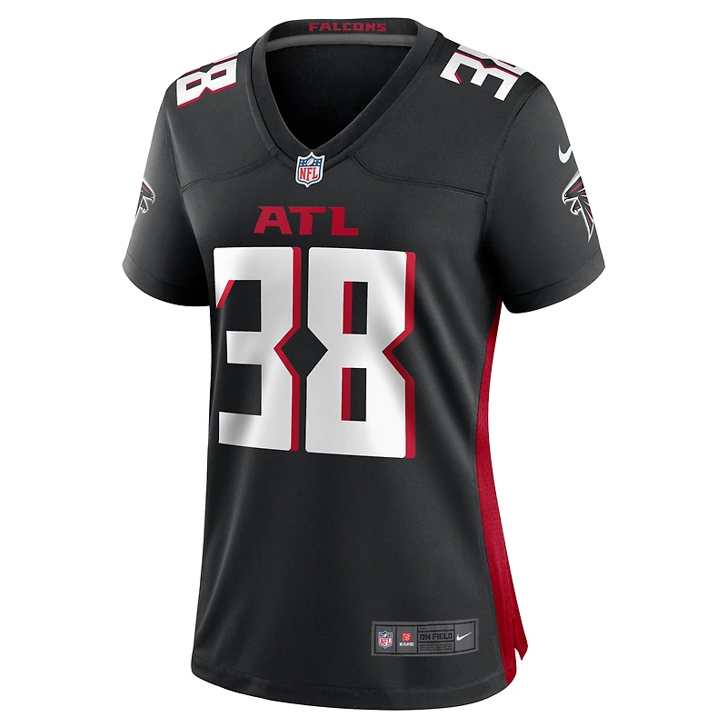 Maillot de match des Falcons d'Atlanta Nike noir pour femme
