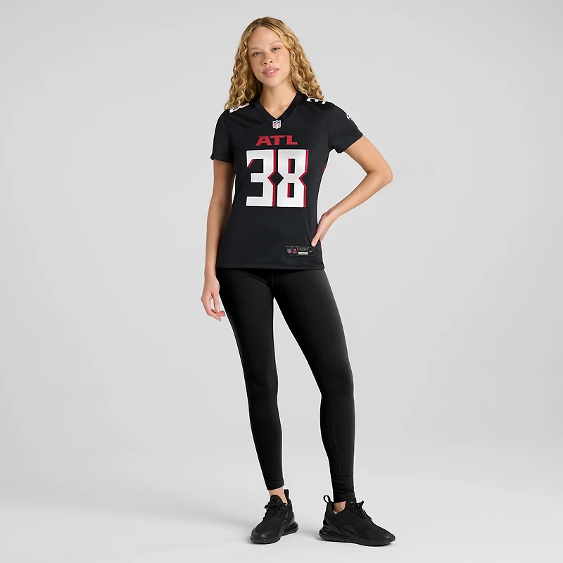 Maillot de match des Falcons d'Atlanta Nike noir pour femme