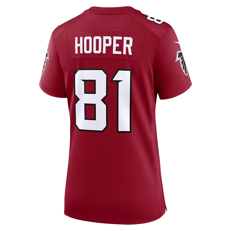Maillot de match Nike Austin Hooper rouge des Falcons d'Atlanta pour femmes