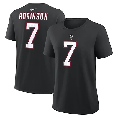 Women's Nike Bijan Robinson Black Atlanta Falcons Name & Number T-Shirt