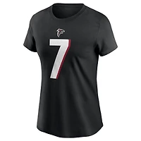 T-shirt Nike Bijan Robinson pour femme avec nom et numéro de joueur des Falcons d'Atlanta noir