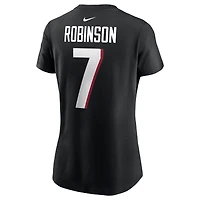 T-shirt Nike Bijan Robinson pour femme avec nom et numéro de joueur des Falcons d'Atlanta noir