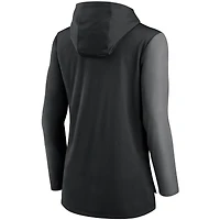 Women's Nike Black/Heathered Charcoal Atlanta Falcons Chevron Hoodie Performance Long Sleeve T-Shirt