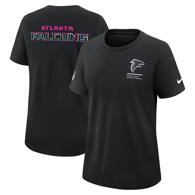 Women's Nike Black Atlanta Falcons 2025 NFL Crucial Catch Tri-Blend Dri-FIT T-Shirt