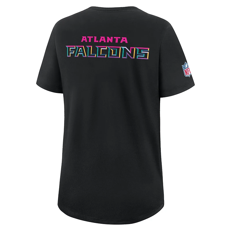 Women's Nike Black Atlanta Falcons 2025 NFL Crucial Catch Tri-Blend Dri-FIT T-Shirt