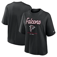 T-shirt Nike noir Atlanta Falcons Essential Script pour femme, coupe décontractée