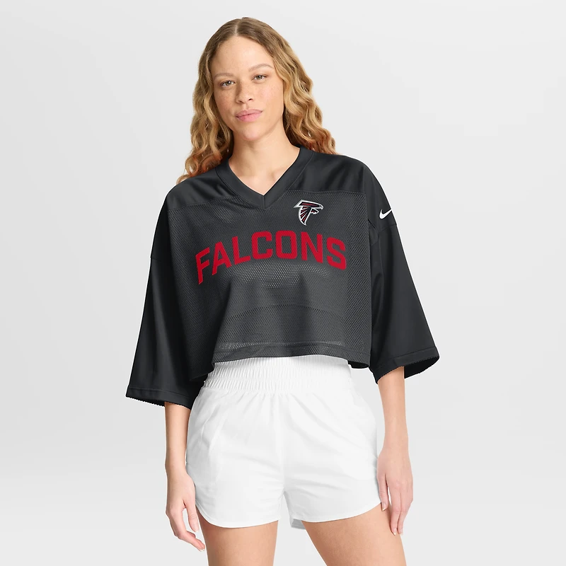 Maillot court Nike Atlanta Falcons Primetime en maille Dri-FIT noir pour femme