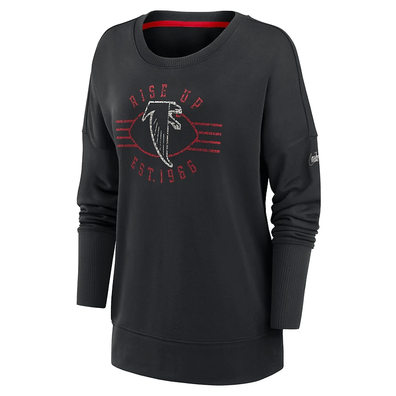Women's Nike Black Atlanta Falcons Rewind Playback Icon Performance Pullover Sweatshirt