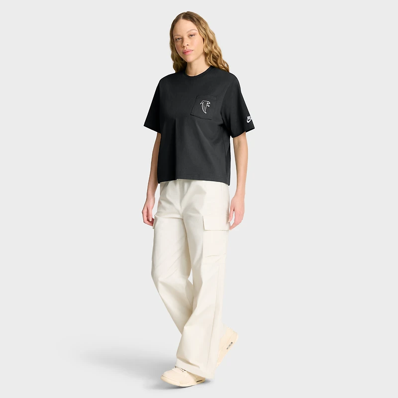 Women's Nike Black Atlanta Falcons Rewind Pocket Boxy T-Shirt