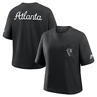 Women's Nike Black Atlanta Falcons Rewind Pocket Boxy T-Shirt