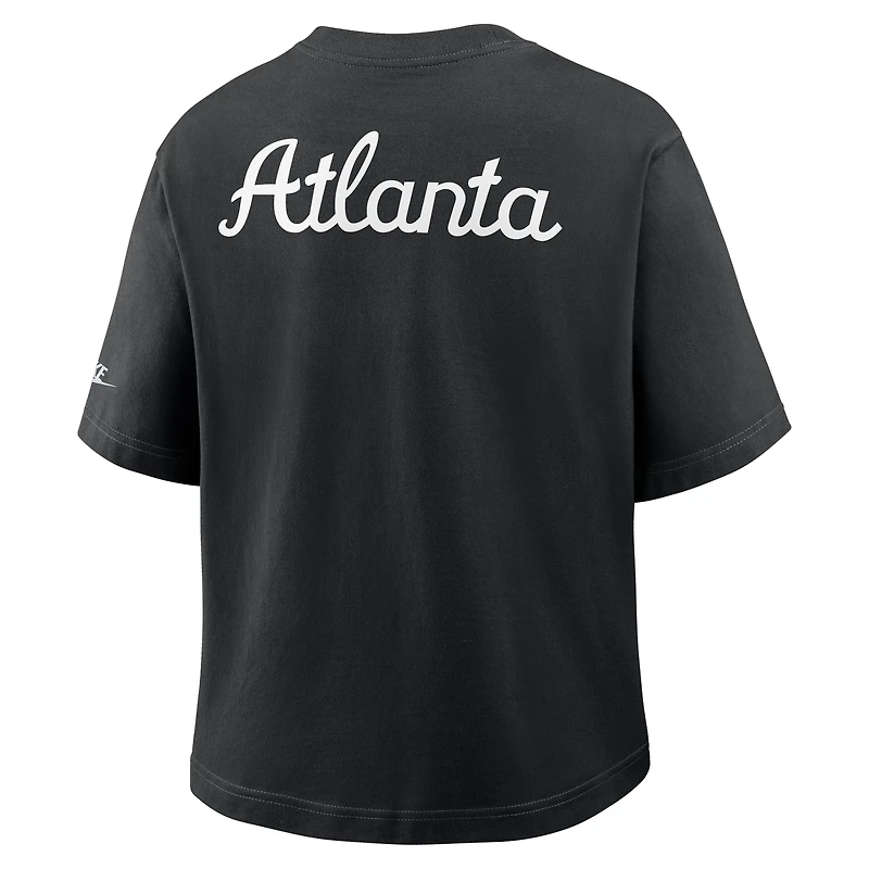 Women's Nike Black Atlanta Falcons Rewind Pocket Boxy T-Shirt