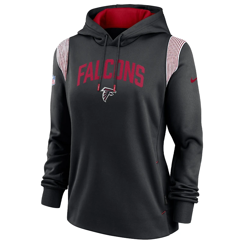 Women's Nike Black Atlanta Falcons Sideline Stack Performance Pullover Hoodie
