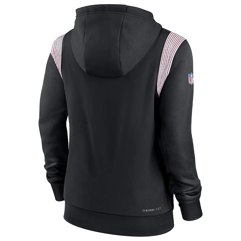 Sweat à capuche Nike Atlanta Falcons Sideline Stack Performance pour femme, noir