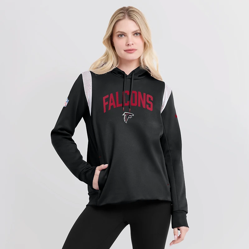 Women's Nike Black Atlanta Falcons Sideline Stack Performance Pullover Hoodie