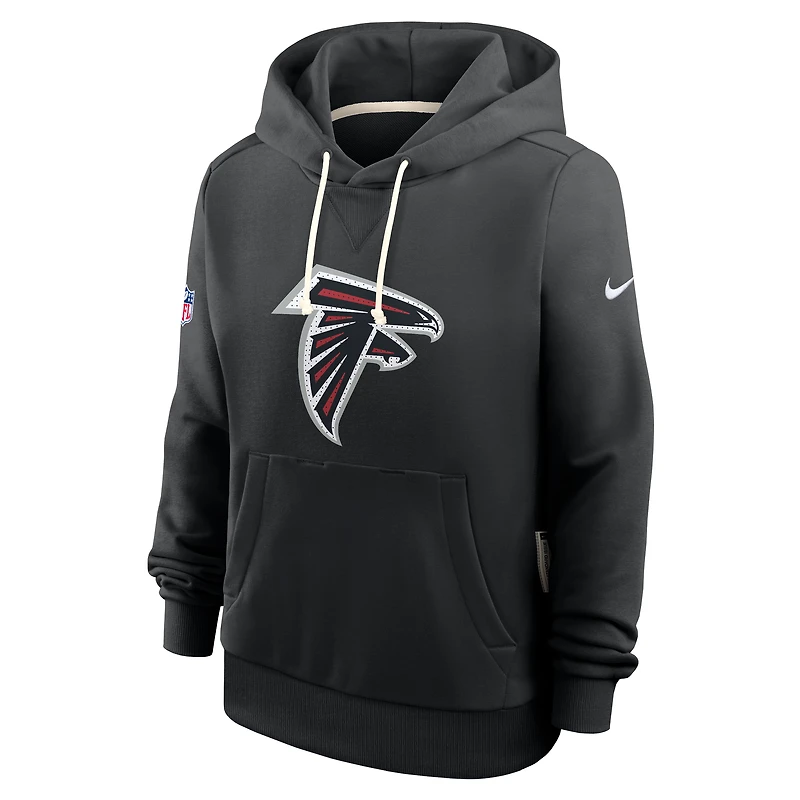 Sweat à capuche Nike Atlanta Falcons Sideline Standard Issue Initial Home Dri-FIT pour femme noir