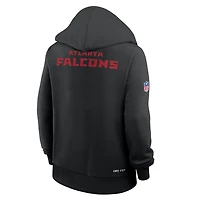 Sweat à capuche Nike Atlanta Falcons Sideline Standard Issue Initial Home Dri-FIT pour femme noir