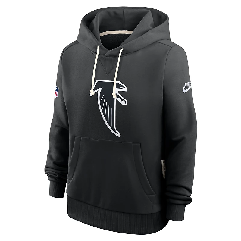 Women's Nike Black Atlanta Falcons Throwback Sideline Standard Issue Dri-FIT Hoodie