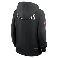 Sweat à capuche Nike noir Atlanta Falcons Throwback Sideline Standard Issue Dri-FIT pour femme