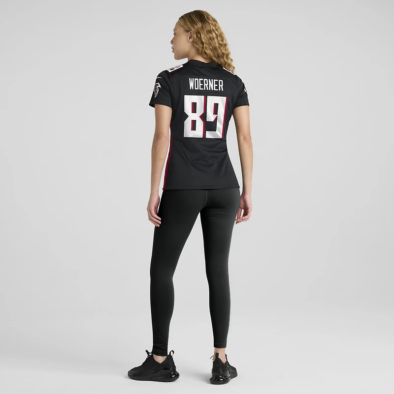 Maillot de match Nike Charlie Woerner des Atlanta Falcons pour femme, noir