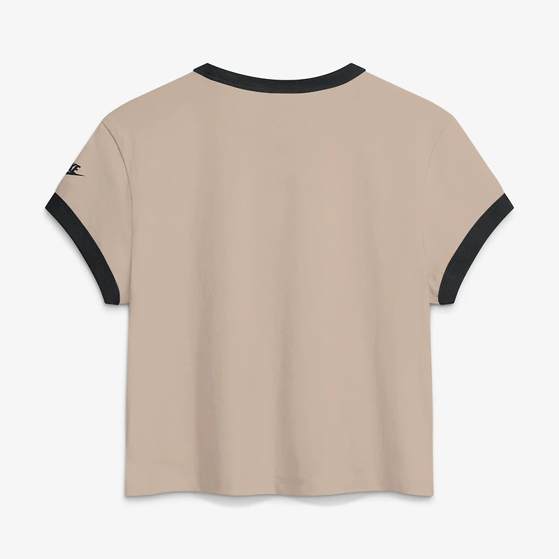 T-shirt court Nike Atlanta Falcons Rewind Ringer Mod couleur crème pour femme