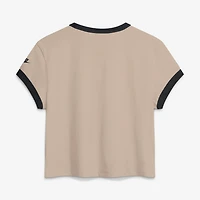 T-shirt court Nike Atlanta Falcons Rewind Ringer Mod couleur crème pour femme