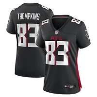 Maillot de match Nike Deven Thompkins noir pour femme des Atlanta Falcons