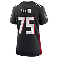 Maillot de match Nike Eli Ankou des Falcons d'Atlanta noir pour femme