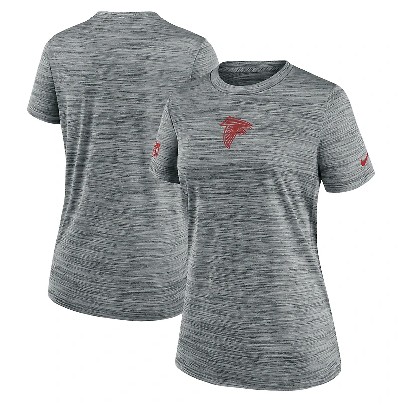T-shirt Nike gris Atlanta Falcons Sideline Velocity Dri-FIT pour femme