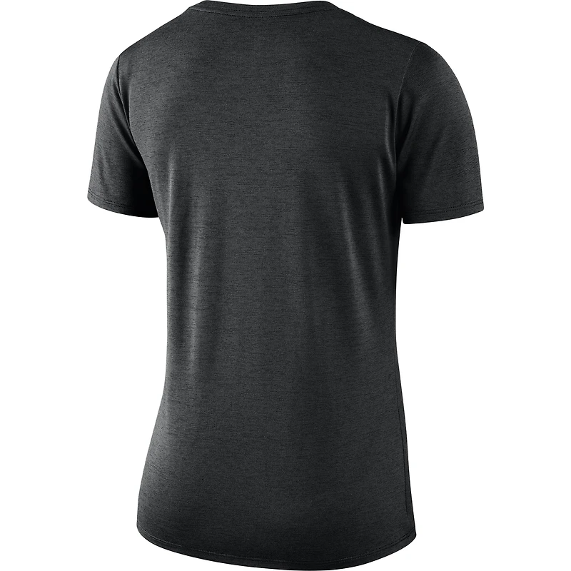 T-shirt à col en V pour femme Nike Atlanta Falcons Performance noir chiné