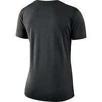 T-shirt à col en V pour femme Nike Atlanta Falcons Performance noir chiné