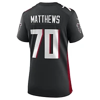 Maillot de match Nike Jake Matthews des Atlanta Falcons pour femme, noir